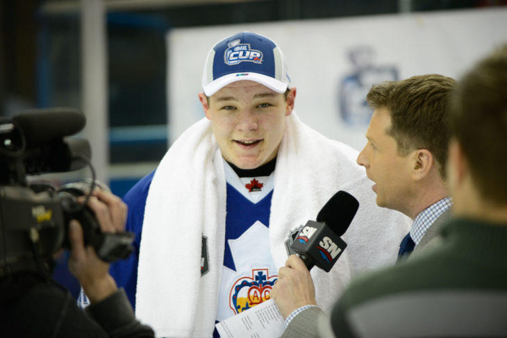 Matthew Strome after winning the 2015 OHL Cup with the Toronto Marlboros.