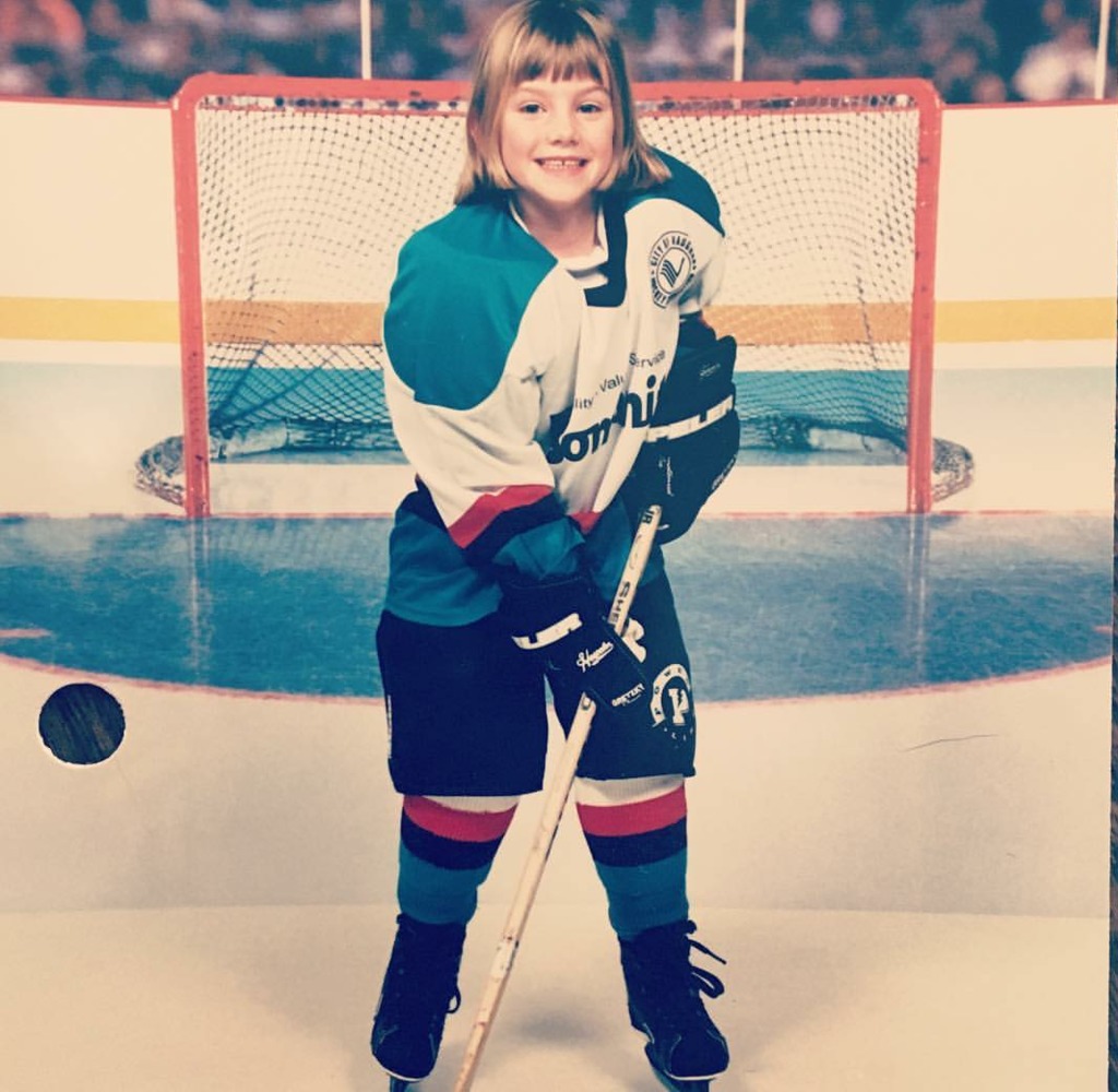Stacey during her minor hockey years.